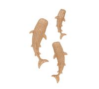 DKD Home Decor Set de 3 Decoración de Pared de Ratán Tiburón