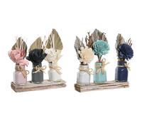 DKD Home Decor Set de 3 Flores Secas y Cerámica 20x8x20 cm Surtido