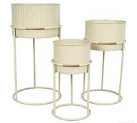 DKD Home Decor Set de 3 Maceteros Cream2026 Crema