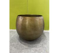 DKD Home Decor Set de 3 Maceteros de Aluminio Dorado Envejecido 47x47x40,5 cm