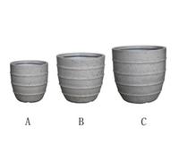 DKD Home Decor Set de 3 Maceteros de Magnesia Gris