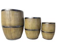 DKD Home Decor Set de 3 Maceteros de Magnesia Marrón