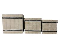 DKD Home Decor Set de 3 Maceteros de Magnesia Marrón 44x44x43 cm