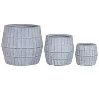 DKD Home Decor Set de 3 Maceteros de Magnesia y Fibra de Vidrio Gris 50x50x50 cm