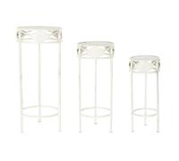DKD Home Decor Set de 3 Mesas Auxiliares Metálicas Blanco