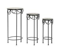 DKD Home Decor Set de 3 Mesas Auxiliares Stones Mosaico