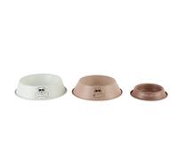 DKD Home Decor Set de 3 piezas en Metal Beige y Marrón 22x22x5 cm