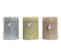 DKD Home Decor Set de 3 Velas de Cera de Parafina Rustik AW