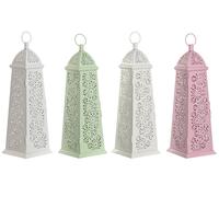 DKD Home Decor Set de 4 Faroles Metálicos Surtidos 13x13x43 cm