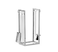 DKD Home Decor Set de 4 Leñeras Inox 36x20x59 Niquelado Plateado
