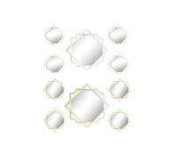 DKD Home Decor Set de 5 Espejos Geométricos Dorado y Champán