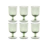 DKD Home Decor Set de 6 Copas de Cristal Burbujas Verde 300ml