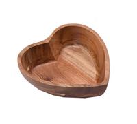 DKD Home Decor Set de 6 Cuencos de Acacia Corazón Natural 17x17x5,5 cm