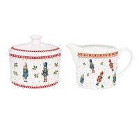 DKD Home Decor Set de Azucarero y Lechera de Porcelana Cascanueces