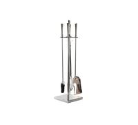 DKD Home Decor Set de Chimenea de 4 Piezas en Inox y Aluminio Niquelado