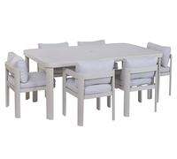 DKD Home Decor Set de Comedor de 7 Piezas en Aluminio Color Crema