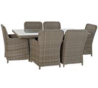 DKD Home Decor Set de Comedor de 7 Piezas en Ratán Sintético 200x100x75 cm