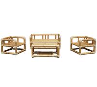 DKD Home Decor Set de Sofá 4 Piezas de Bambú y Ratán Natural