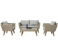 DKD Home Decor Set de Sofá de 4 Piezas en Ratán Sintético para Exterior