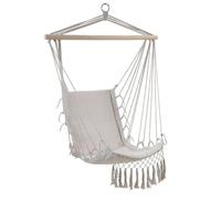 DKD Home Decor Silla Colgante Blanco Natural Algodon y Abeto 90 x 50 x 130 cm