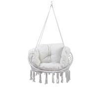 DKD Home Decor Silla Colgante de Algodón con Cojines, Beige