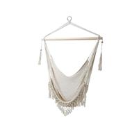 DKD Home Decor Silla Colgante para Terraza y Jardín Crudo Algodón Poliéster 100 x 50 x 130 cm
