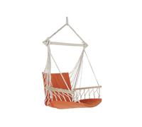 DKD Home Decor Silla Colgante para Terraza y Jardín Naranja de Algodón, Poliéster y Pino 50x120x97 cm