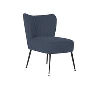 DKD Home Decor Sillón Azul de Poliéster y Metal