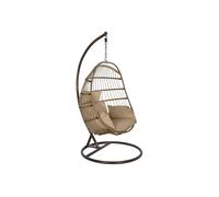 DKD Home Decor Sillon Colgante Breeze para Terraza y Jardin en Marron Claro y Marron Oscuro 66 x 119 x 92 cm