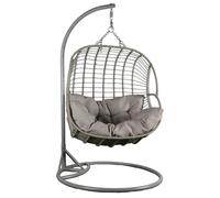 DKD Home Decor Sillón Colgante de 2 Plazas en Ratán Sintético Gris