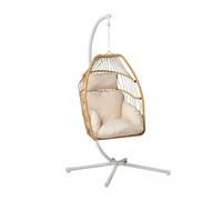 DKD Home Decor Sillón Colgante de Ratán Sintético Plegable