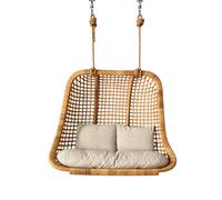 DKD Home Decor Sillón Colgante de Ratán y Poliéster Natural