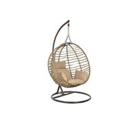 DKD Home Decor Sillón Colgante Ratan Sintético con Base y Cojines Marrón