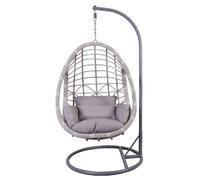 DKD Home Decor Sillón Colgante Ratán Sintético Gris