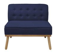 DKD Home Decor Sillón de Lino y Abeto Capitoné Gris Oscuro