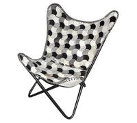 DKD Home Decor Sillón de Piel y Hierro con Rombos Marrón