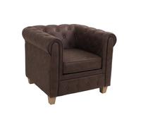 DKD Home Decor Sillón de Poliéster y Madera Marrón