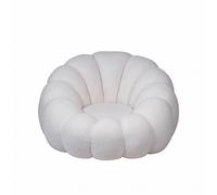 DKD Home Decor Sillón Giratorio Borreguito Blanco