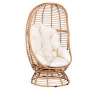 DKD Home Decor Sillón Giratorio de Ratán Sintético y Hierro