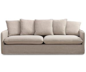 DKD Home Decor Sofá de Poliéster Beige Desenfundable