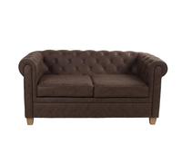 DKD Home Decor Sofá de Poliéster y Madera Marrón Oscuro