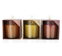 DKD Home Decor Surtido de 3 Velas de Cera de Parafina con Diseño de Arcos