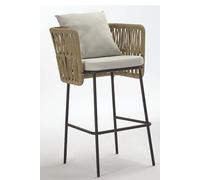 DKD Home Decor Taburete de Acero y Poliéster Gris 59x58x100 cm