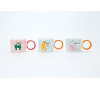 DKD Home Decor Tazas de Porcelana con Diseño de Gato, Surtido de Colores
