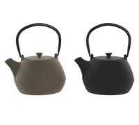 DKD Home Decor Teteras de Hierro Colado e Inox 1,2L (Pack de 2) Beiges o Negras