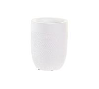 DKD Home Decor Vaso de la Marca, Color Blanco, de Cemento (8 x 8 x 10,5 centímetros)