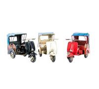 DKD Home Decor Vehículo de Decoración Metal Tuk-tuk Surtido de 3