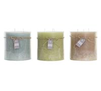 DKD Home Decor Vela de Cera de Parafina Rustik AW Surtido de 3 Colores