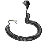 DKTYGER Alargador de contacto con protección de contacto, extensión en espiral extensible de 0,55 m hasta 2 m máx., cable de extensión IP20, alargador (230 V/16 A), cable en espiral con conector