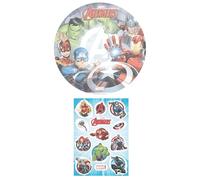 DKZBR - Juego de 2 adornos comestibles para tarta de Los Vengadores + mini decoración para tartas de cumpleaños infantiles (Avengers nº 3)